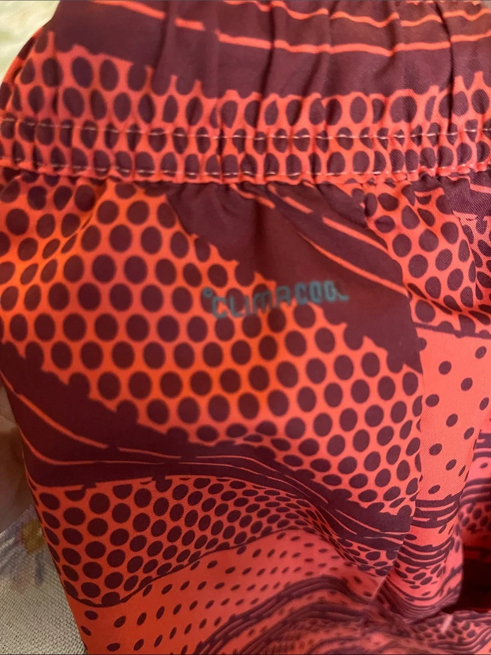 Adidas Red Wave Print Athletic Shorts. Men’s Size Medium